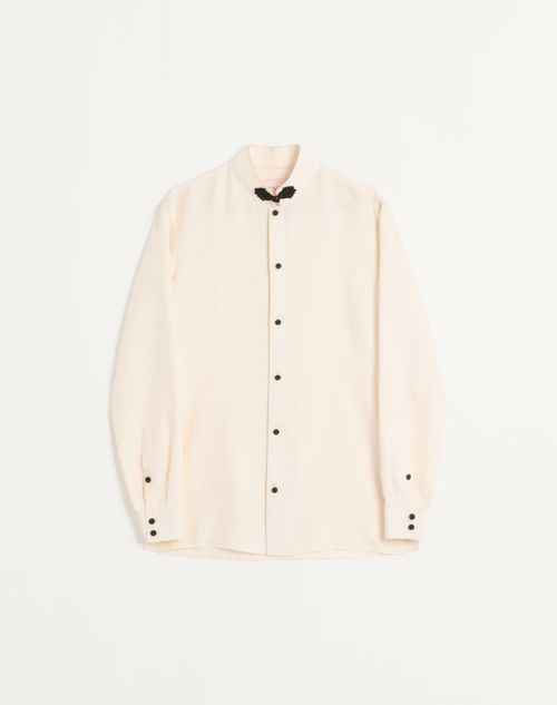 Valentino - Silk Shantung Shirt With Toggle - Cream - Man - Shirts