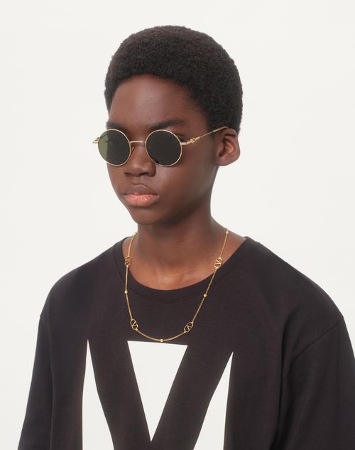 Valentino - Round Metal Frame - Gold/green - Unisex - Eyewear