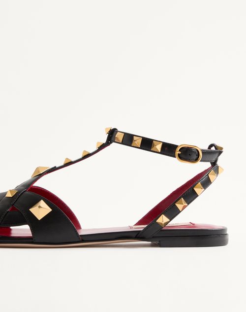 Valentino Garavani - Studdy Kidskin Sandal - Black - Woman - Sandals