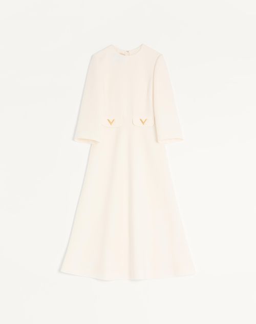 Valentino Crepe Couture Midi Dress Woman Ivory 40