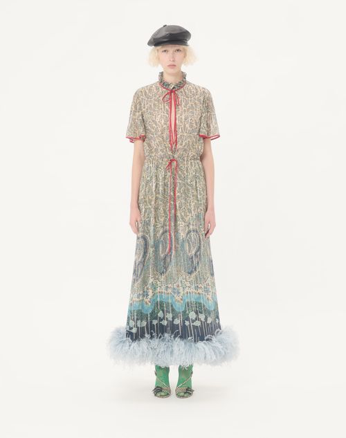 Valentino - Pekin Midi Dress With Voyage Imaginaire Paisle - Multicolor - Woman - Dresses