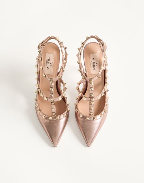 Valentino Garavani - Rockstud Pump In Laminated Nappa Leather 100mm - Rose Cannelle - Woman - Pumps And Slingbacks