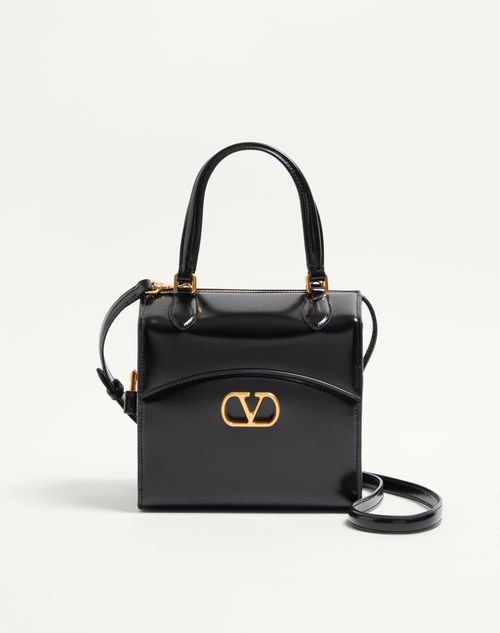 Valentino Garavani  Garavani Vain-case Bowling Bag In Shiny Calfskin Woman Black Uni