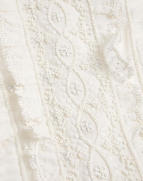 Valentino - Robe Courte Brodée En Organza - Gardénia - Femme - Robes