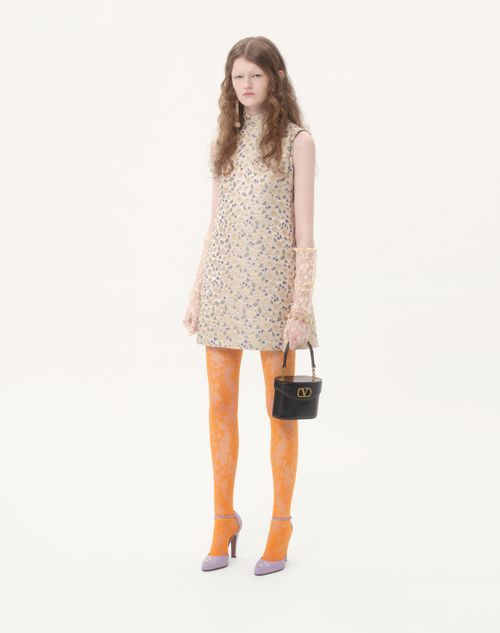 Valentino - Short Dress In Garden Lurex Jacquard - Multicolour - Woman - Dresses