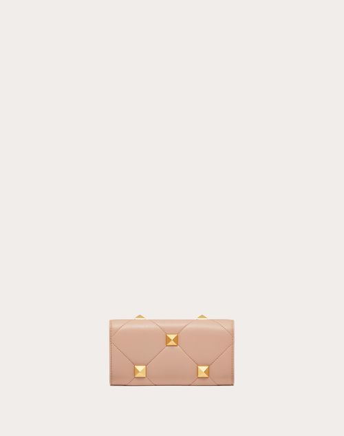 Valentino Garavani - Roman Stud Wallet In Nappa Leather With Chain - Rose Cannelle - Woman - Wallets And Small Leather Goods