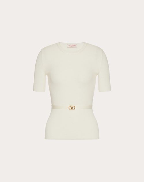 Valentino Wollpullover Frau Elfenbein Xs In White