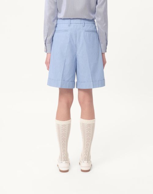 Valentino - Cuffed Denim Bermuda Shorts - Denim - Man - Denim