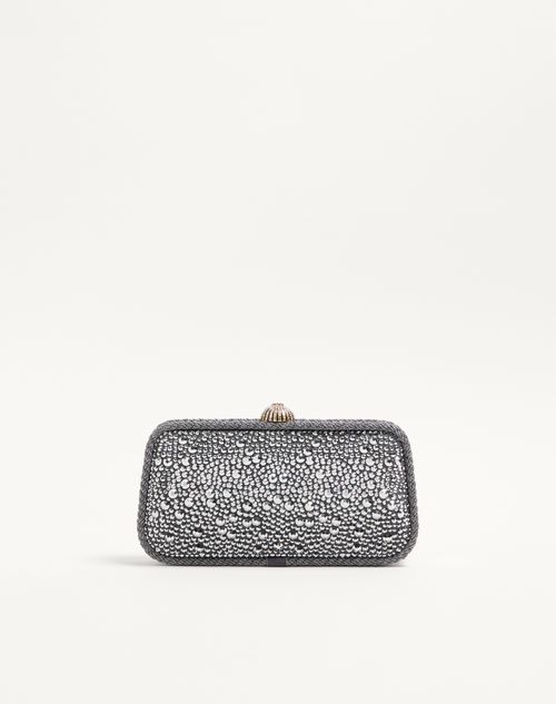 Valentino Garavani - Valentino Garavani Carry Secrets Minaudiere With Rhinestones - Crystal - Woman - Clutches
