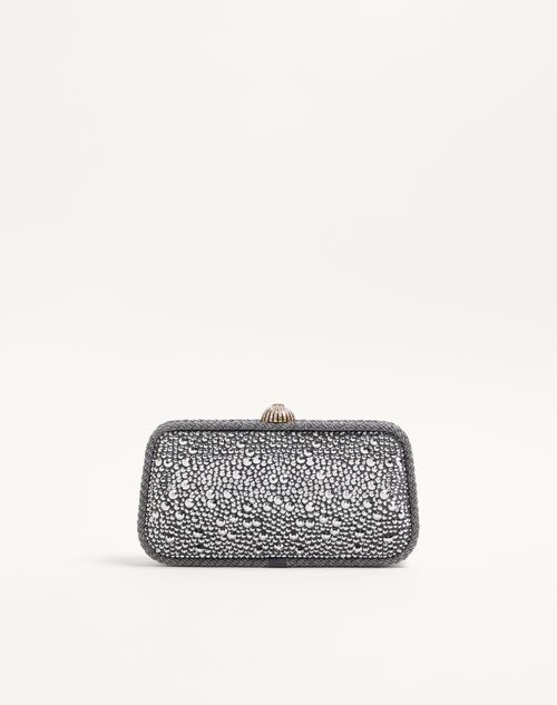 Valentino Garavani - Valentino Garavani Carry Secrets Minaudiere With Rhinestones - Crystal - Woman - Clutches