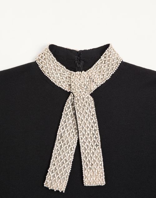 Valentino - Embroidered Wool Jumper - Black - Woman - Knitwear