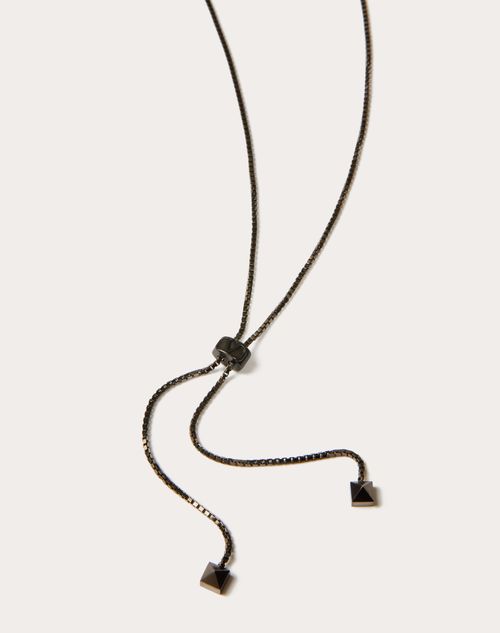Valentino Garavani - Metal Rockstud Necklace - Ruthenium - Man - Jewelry