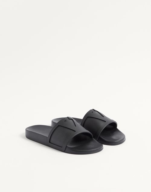 Valentino Garavani - Coolside Rubber Slide Sandal - Black - Man - Sandals