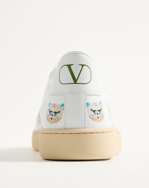 Valentino Garavani - Royco Sneaker In Nappa Calfskin With Le Chat De La Maison Motif - White - Man - Sneakers