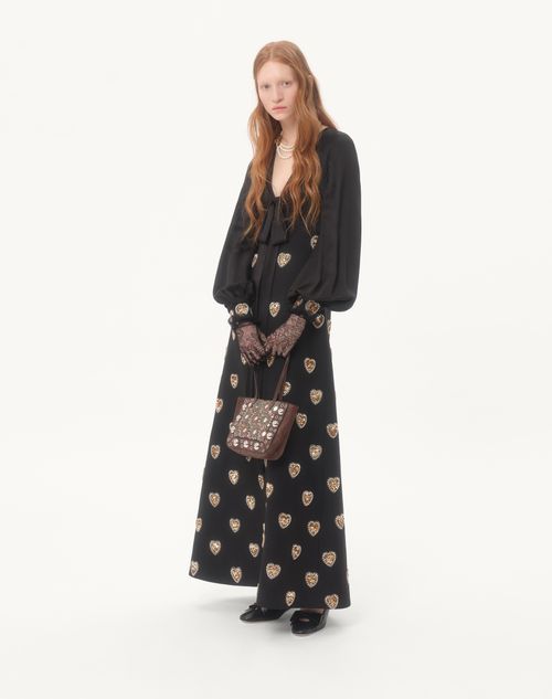 Valentino - Embroidered Crepe Couture Long Dress - Black/gold/silver - Woman - Gowns