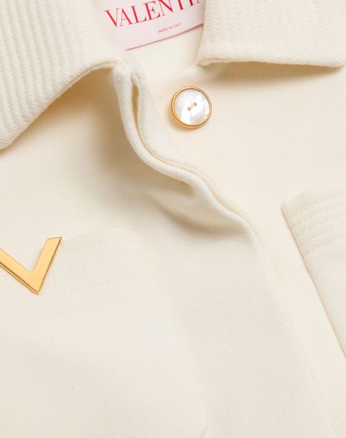 Valentino - Cappotto In Drill Double - Avorio - Donna - Cappotti E Outerwear