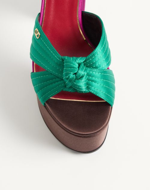 Valentino Garavani - Sandal With Crasher Platform In Satin 125mm - Multicolour - Woman - Sandals
