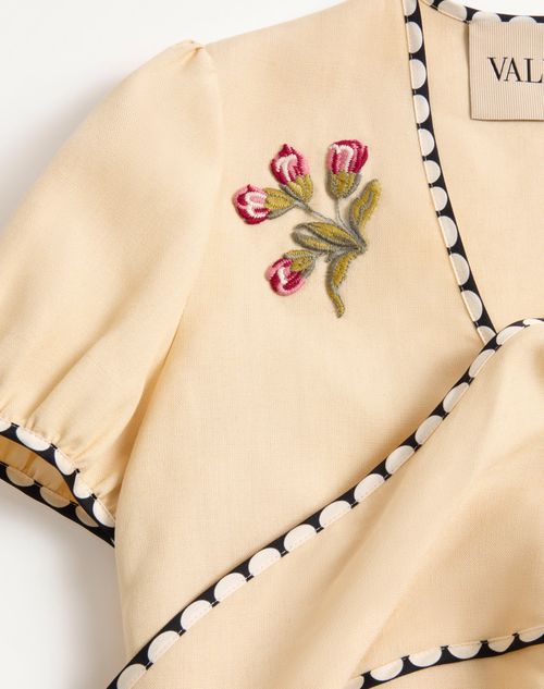Valentino - Embroidered Top - Birch/multicolour - Woman - Shirts And Tops