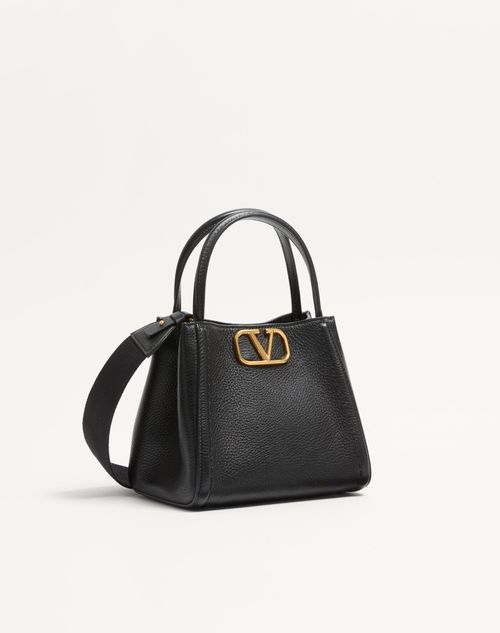 Valentino Garavani - Valentino Garavani Alltime Small Handbag In Grainy Calfskin - Black - Woman - Top Handle Bags