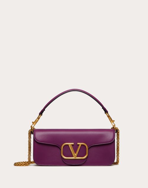 Valentino Garavani Locò Calfskin Shoulder Bag Woman Prune Uni In Prune