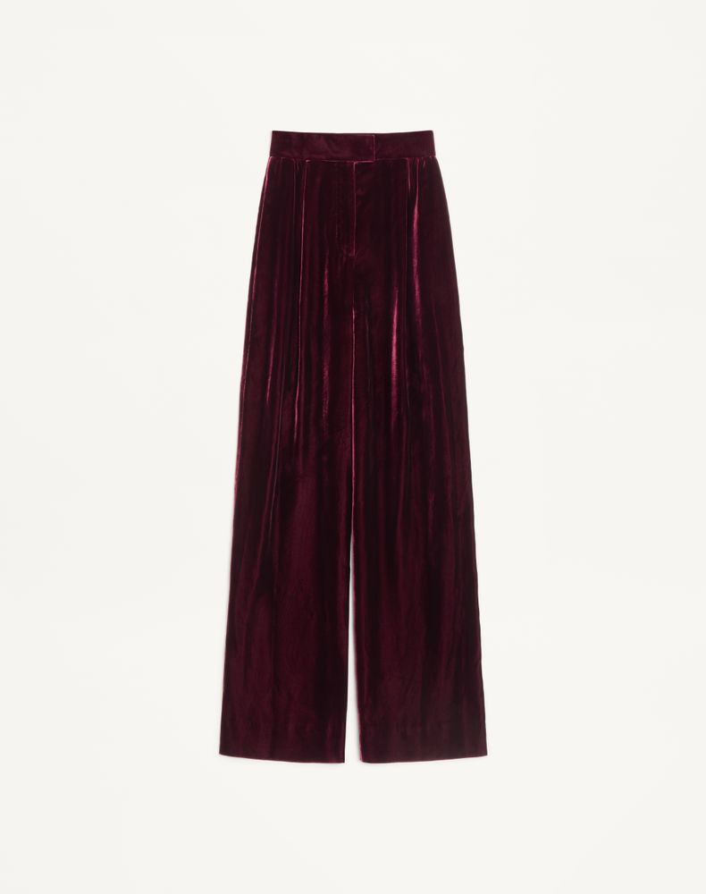 Valentino Hose Aus Sablé-Samt Frau 38 Bordeaux