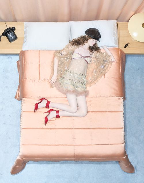 Valentino - Tulle Illusione Embroidered Short Dress - Pink - Woman - Dresses