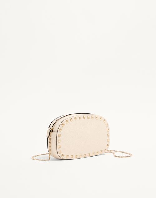 Valentino Garavani - Mini Rockstud Shoulder Bag In Grainy Calfskin - Light Ivory - Woman - Clutches