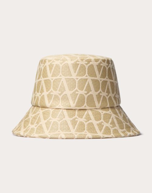 Valentino Garavani - Toile Iconographe Raffia Bucket Hat - Natural/ivory - Woman - Hats And Gloves