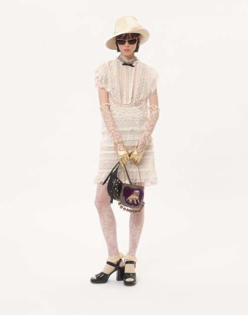 Valentino Garavani - Sobre Valentino Garavani Nellcote De Terciopelo Con Bordado De Le Chien De La Maison - Violeta/multicolor - Mujer - Bolso De Mano