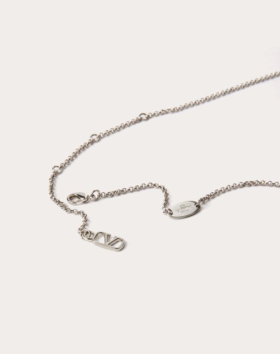 【お値下げしました】 VALENTINO メタル×スワロフスキーネックレス Vlogo-Signature-Metal-And-