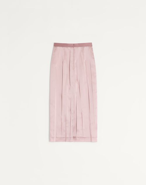 Valentino - Satin Midi Skirt - Mauve - Woman - Skirts