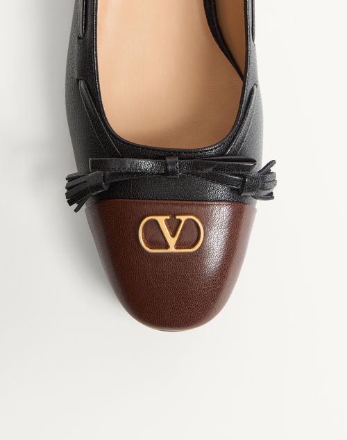 Valentino Garavani - Valet Du Roi Ballerina In Kidskin - Black/coffe - Man - Loafers And Driver