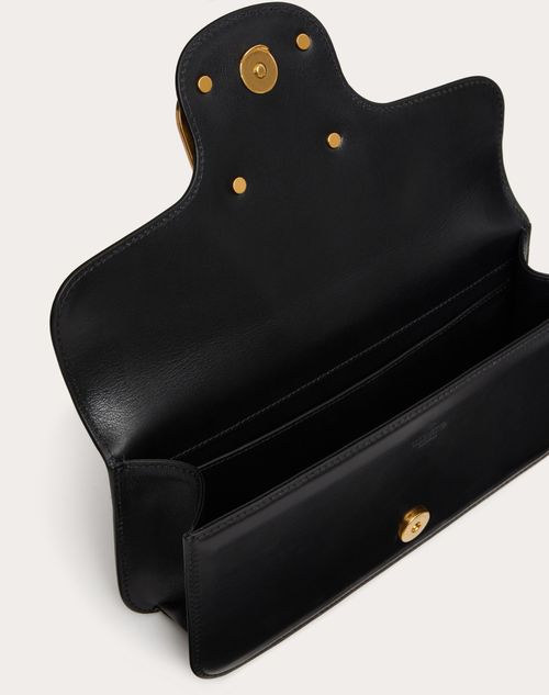 Valentino Garavani - Locò Calfskin Crossbody Bag - Black - Man - Shoulder Bags