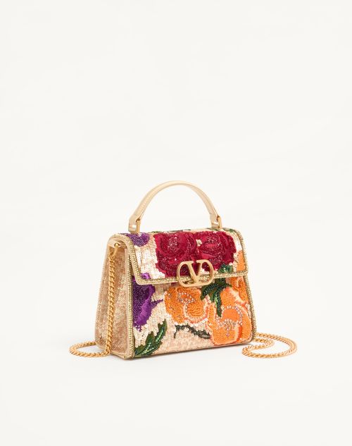 Valentino Garavani - Valentino Garavani Vsling Mini Embroidered Handbag - Multicolor - Woman - Top Handle Bags