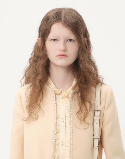 Valentino - Toute La V Silk Jacquard Shirt - Birch - Woman - Shirts & Tops