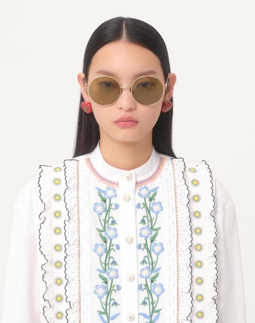 Valentino - Embroidered Cotton Popeline Shirt - White/multicolor - Woman - Shirts And Tops