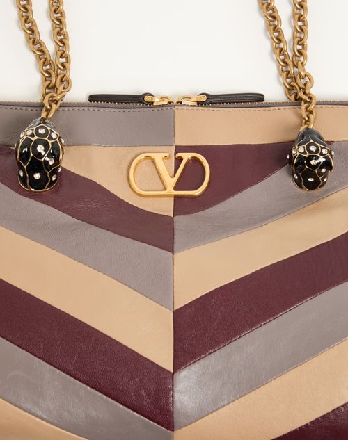 Valentino Garavani - Sac Moyen Porté Épaule Valentino Garavani Panthea En Cuir Nappa À Motif Chevrons - Multicolor - Femme - Sacs Porté Épaule
