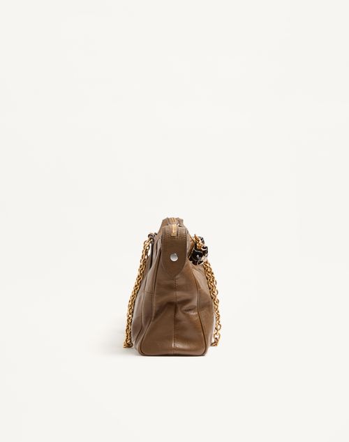 Valentino Garavani - Valentino Garavani Panthea Shoulder Bag In Nappa Leather With Chevron Pattern - Tundra - Woman - Totes