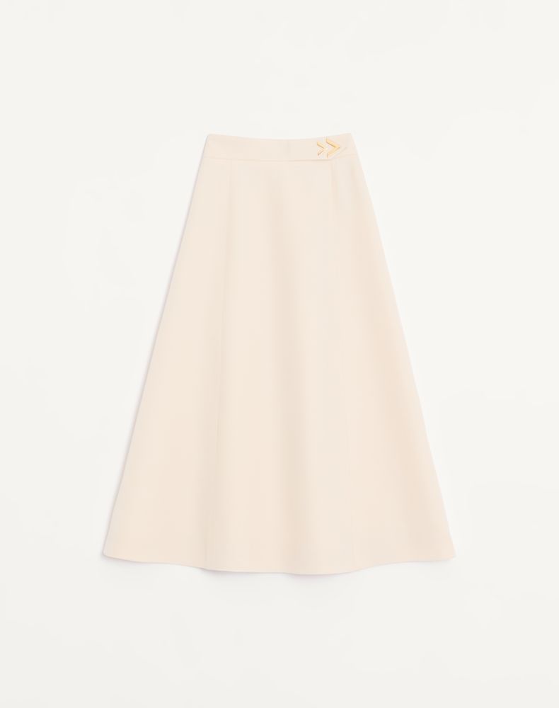 Valentino Women's Vanilla Crepe Couture Midi Skirt Woman 50