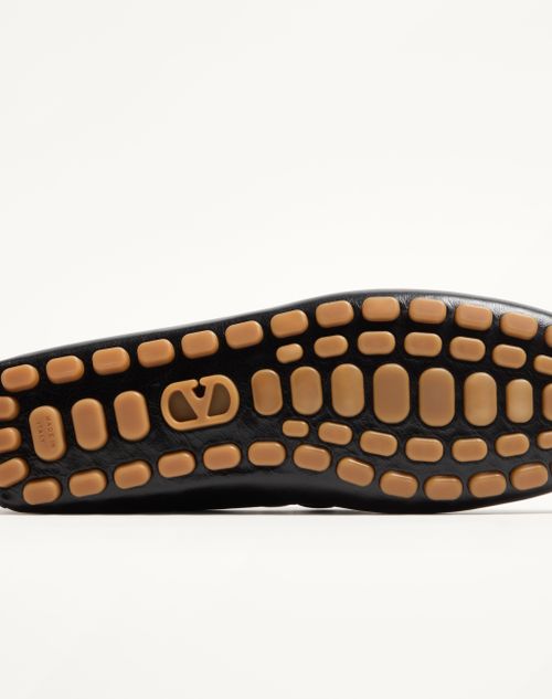 Valentino Garavani - Driver Fastaway Buffalo Loafer - Black - Man - Loafers And Driver