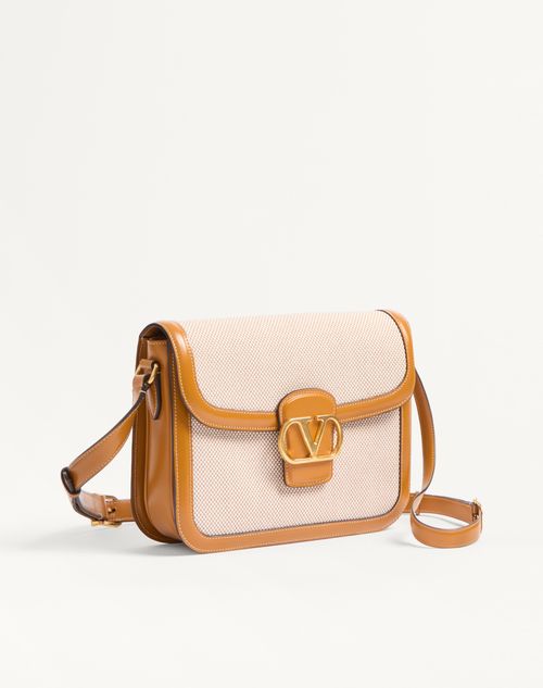 Valentino Garavani - Valentino Garavani 9to5 Canvas Shoulder Bag - Natural/golden Cuir - Man - Shoulder Bags