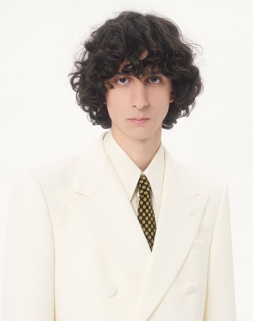 Valentino Garavani - Silk Tie With Plusdepois Pattern - Black/ochre - Man - Ties