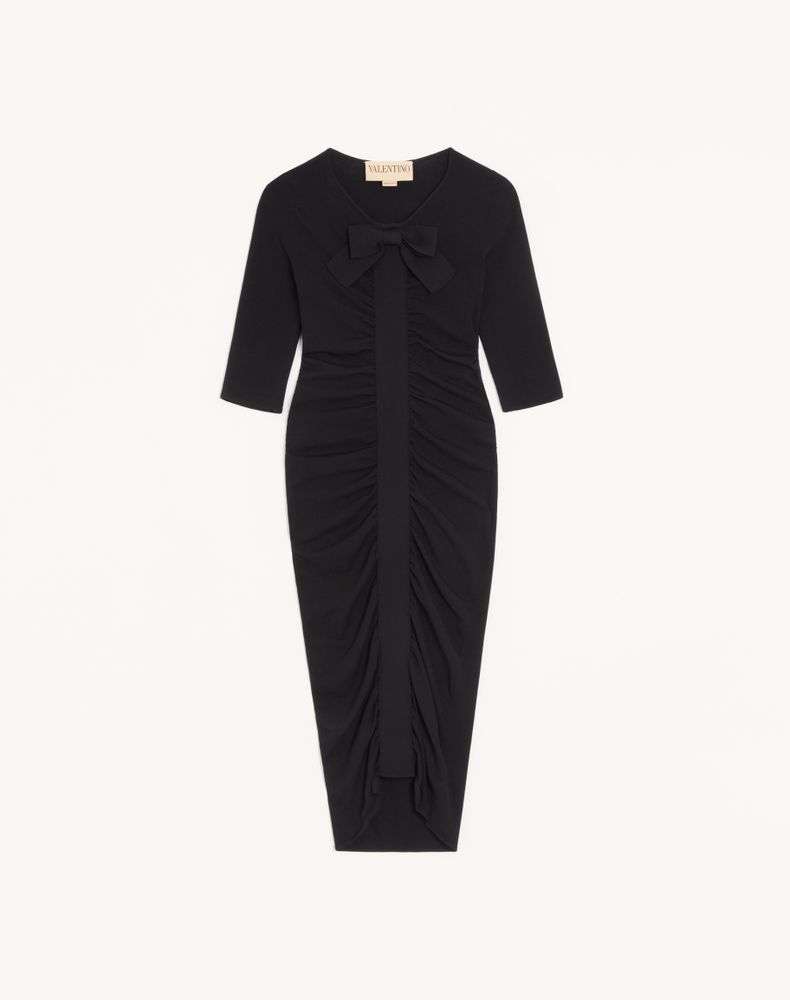 Valentino Women's Black Knitted Midi Dress Woman Xl
