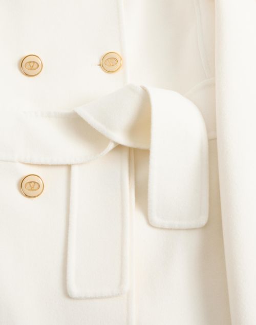 Valentino - Compact Drap Coat - Ivory - Woman - Coats And Outerwear