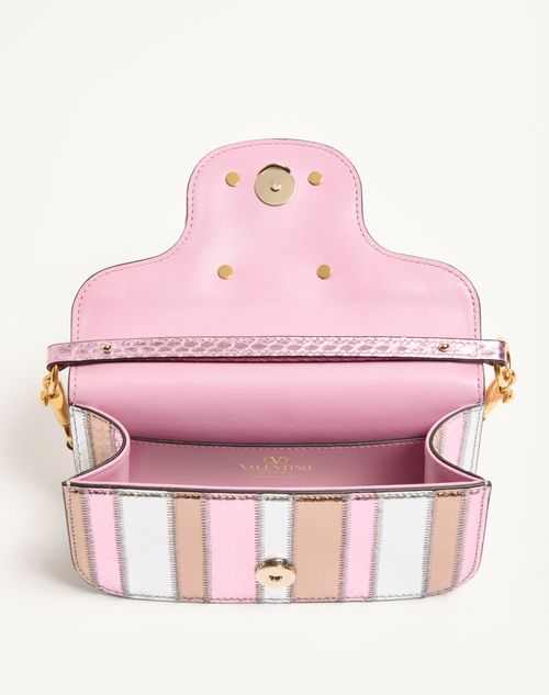Valentino Garavani - Valentino Garavani Locò Small Shoulder Bag In Laminated Elaphe - Multicolor - Woman - Shoulder Bags