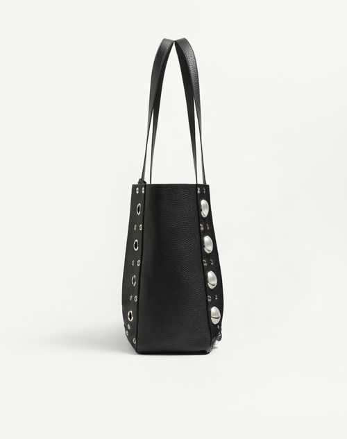 Valentino Garavani - Valentino Garavani Nellcôte Large Tote Bag In Grainy Calfskin - Black - Man - Totes