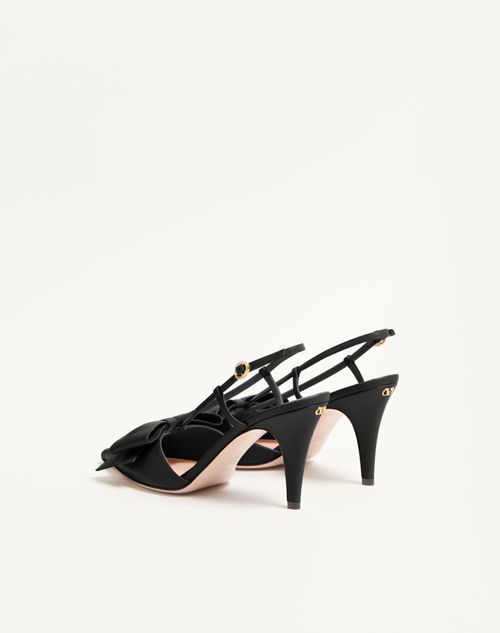 Valentino Garavani - Zapato Bowow De Cabritilla Con Correa Trasera Y Tacón De 45 mm - Negro - Mujer - Salones