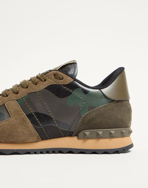 Valentino Garavani - Camouflage Rockrunner Sneaker - Military Green - Man - Sneakers