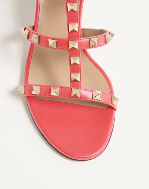 Valentino Garavani - Rockstud Calfskin Leather Slide Sandal 60 Mm - Orange - Woman - Sandals