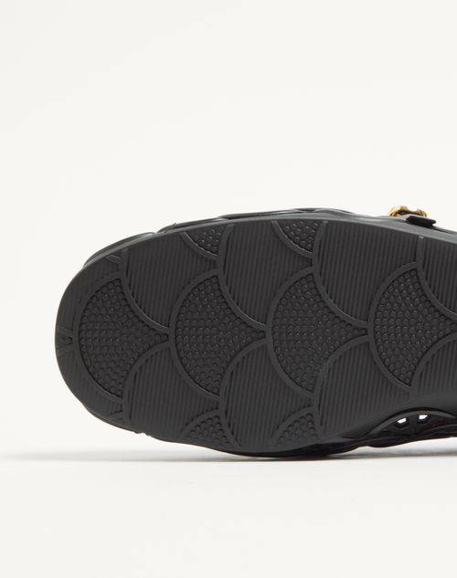Valentino Garavani - Ondette Rubber Ballerina With Scallop Pattern 05mm - Black - Woman - Ballerinas